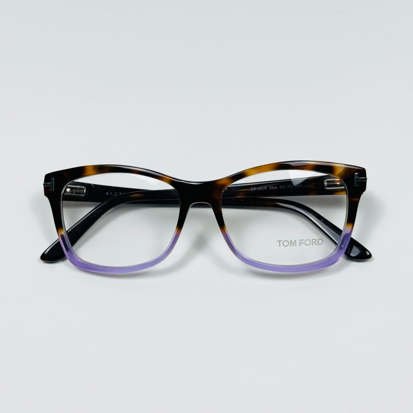 Tom Ford TF 5424 056A Light Havana Purple Eyeglasses 53mm