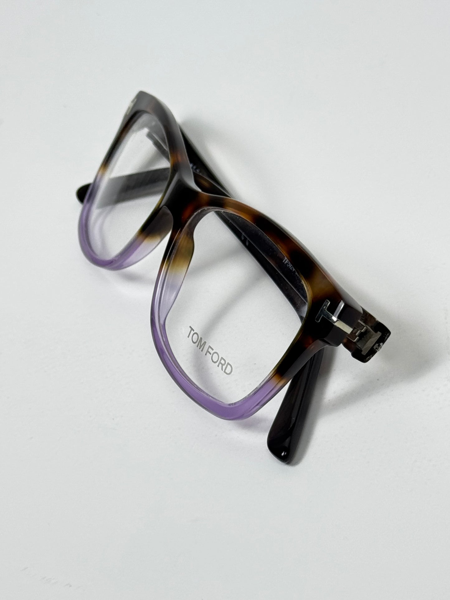 Tom Ford TF 5424 056A Light Havana Purple Eyeglasses 53mm